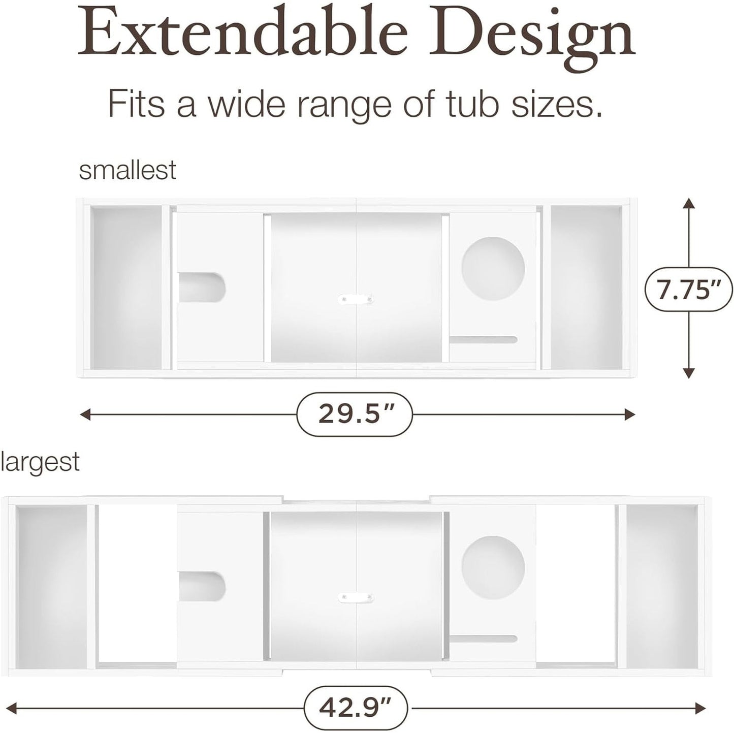 Vassoio per vasca da bagno in bambù - Vassoio espandibile per vasca, porta libri e tablet - Tavolo da bagno, vassoio per vasca, portaoggetti per vasca, design pieghevole