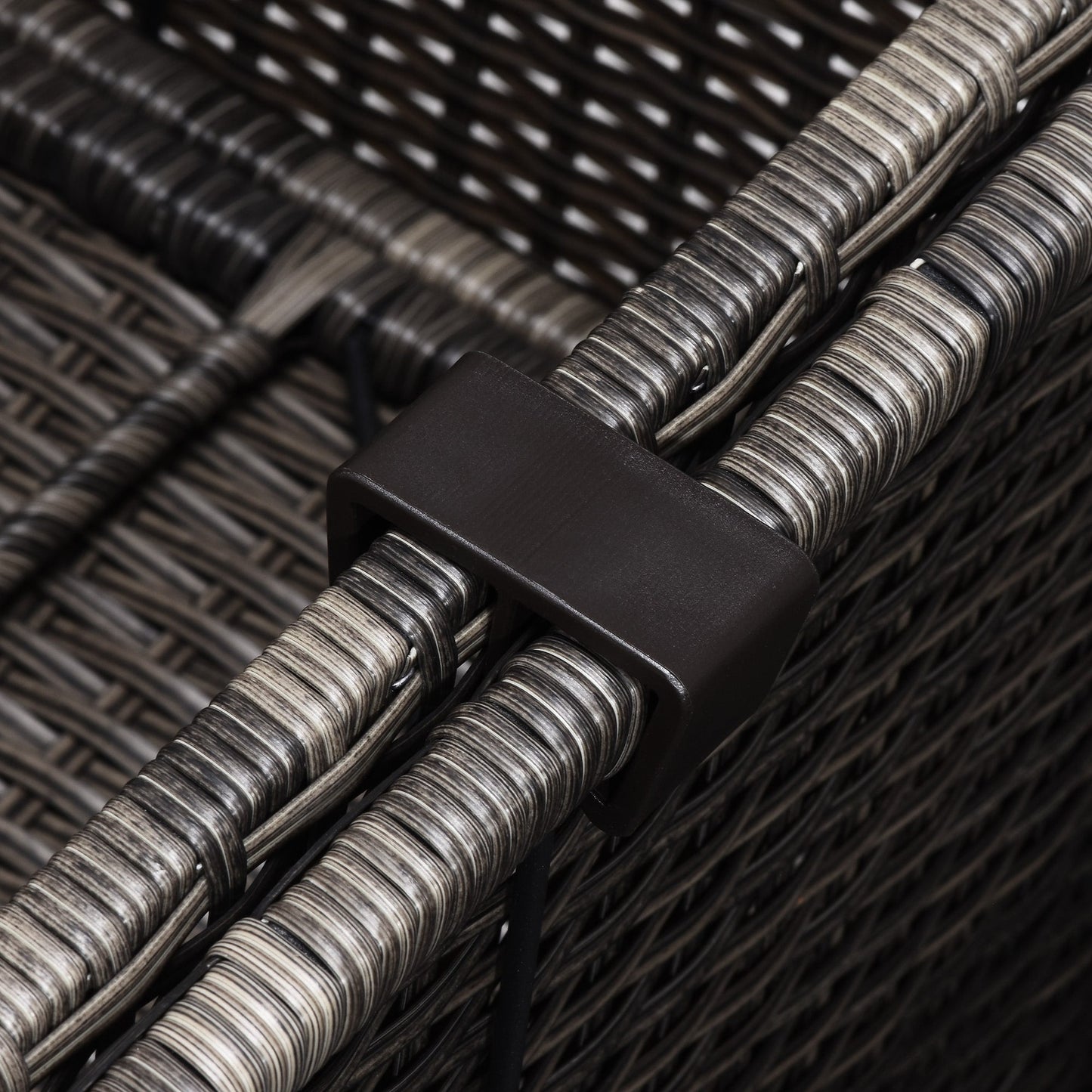 Moasis, set da conversazione con divano componibile in vimini, 7 pezzi, per esterni, patio, con tavolino e cuscini