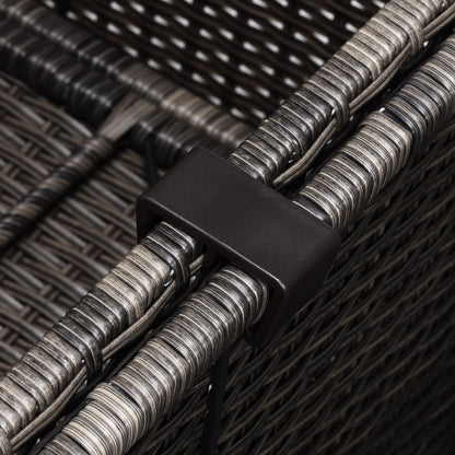 Moasis, set da conversazione con divano componibile in vimini, 7 pezzi, per esterni, patio, con tavolino e cuscini