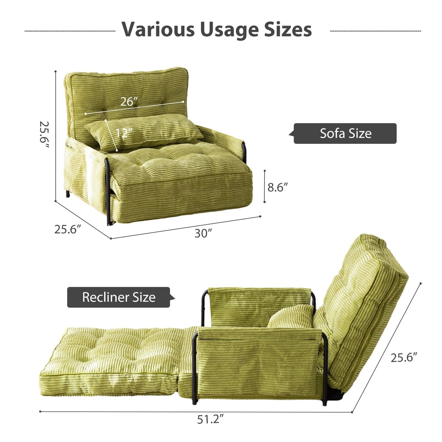 Divano a sacco, divano letto da terra - 30x25,6