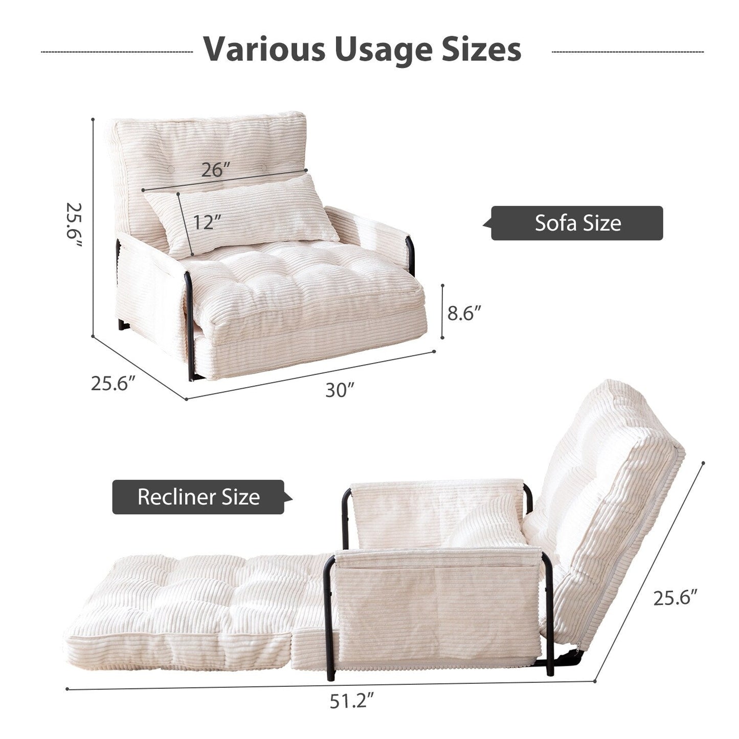 Divano a sacco, divano letto da terra - 30x25,6