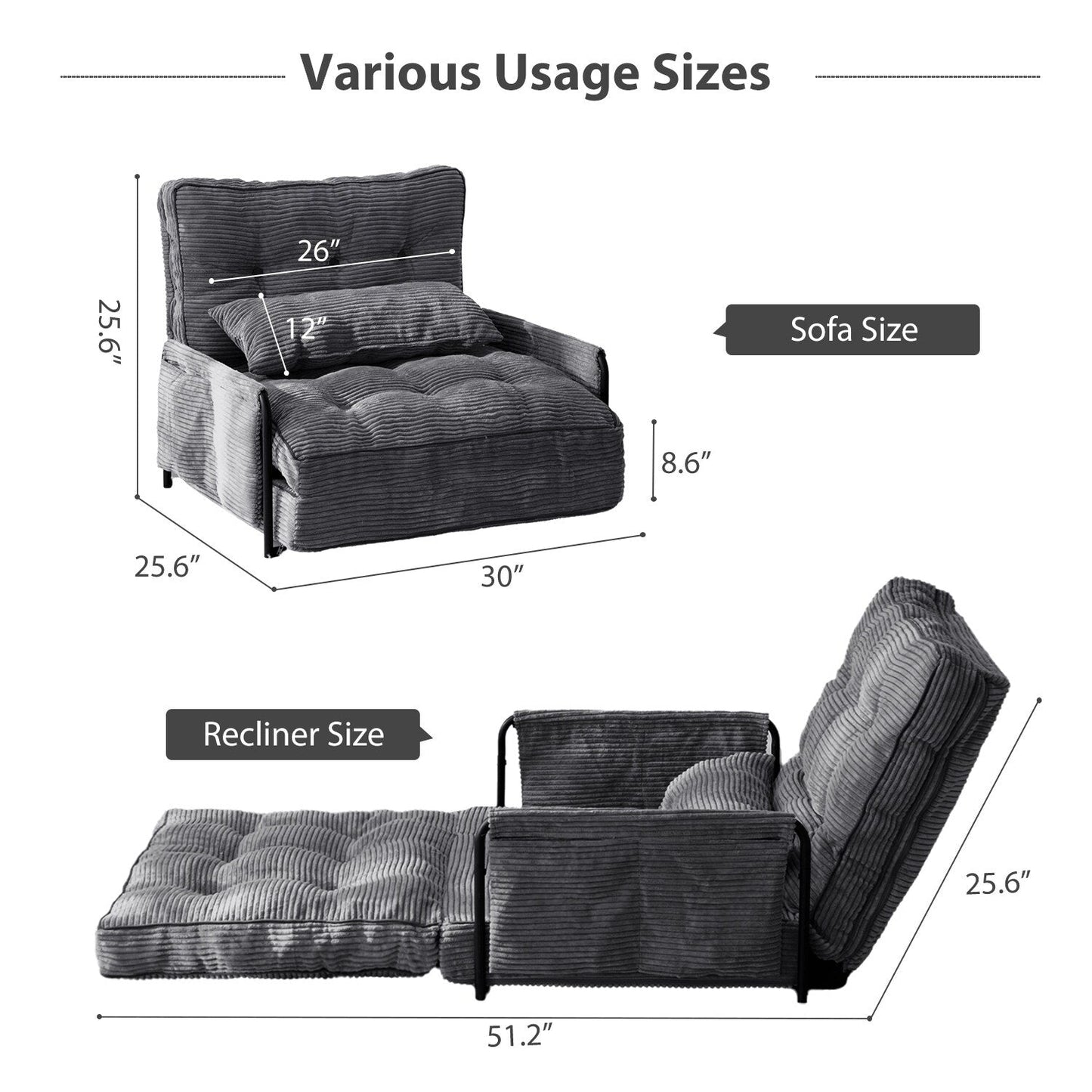 Divano a sacco, divano letto da terra - 30x25,6