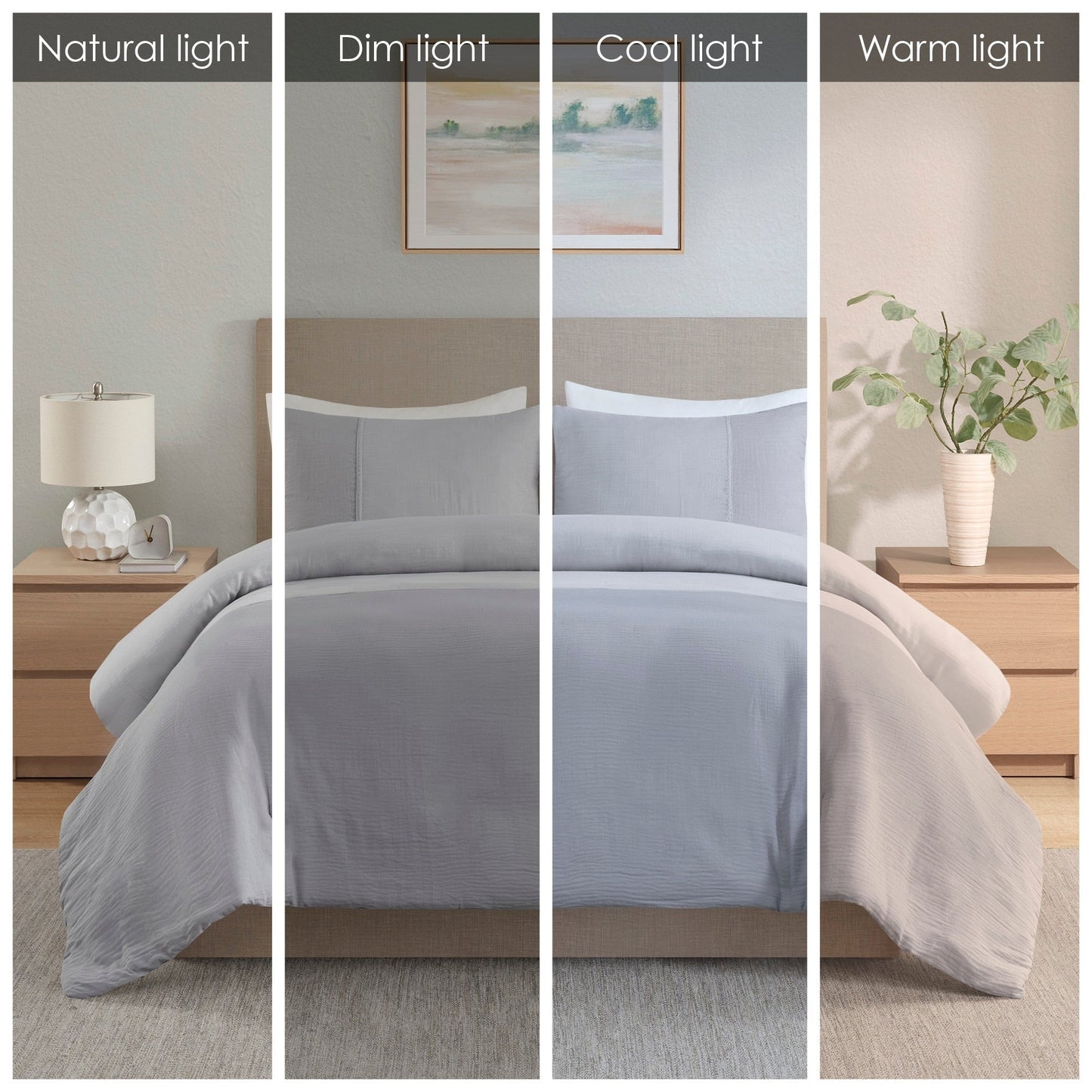 Beautyrest Miro - Set copripiumino oversize in garza, 3 pezzi (inserto escluso)