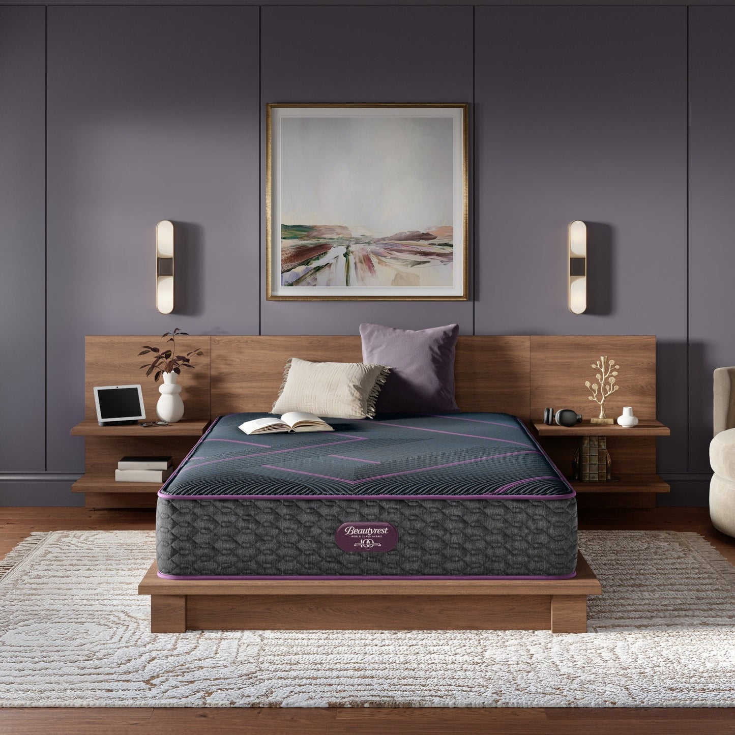 Materasso ibrido Beautyrest World Class Level Three Medium - Blu scuro