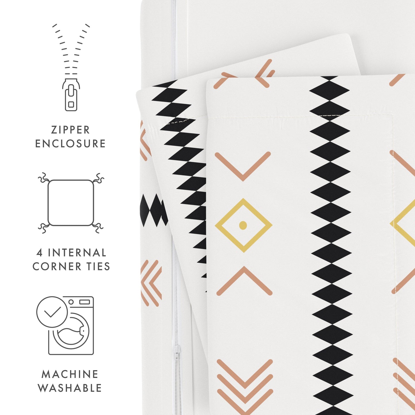 Set copripiumino 3 pezzi Becky Cameron Natural Geo Lines