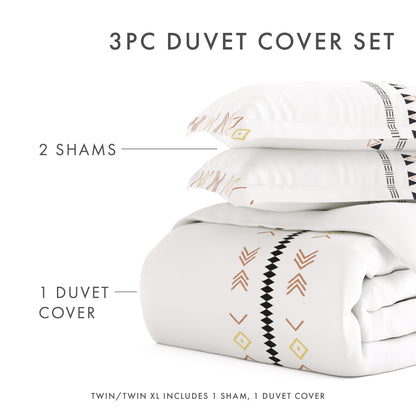 Set copripiumino 3 pezzi Becky Cameron Natural Geo Lines