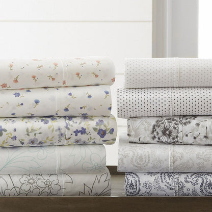 Set di lenzuola con tasca profonda, 4 pezzi, stampate e doppia spazzolatura di Becky Cameron