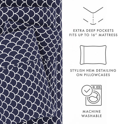 Set di lenzuola con tasche profonde, 4 pezzi, stampate e ultra morbide di Becky Cameron