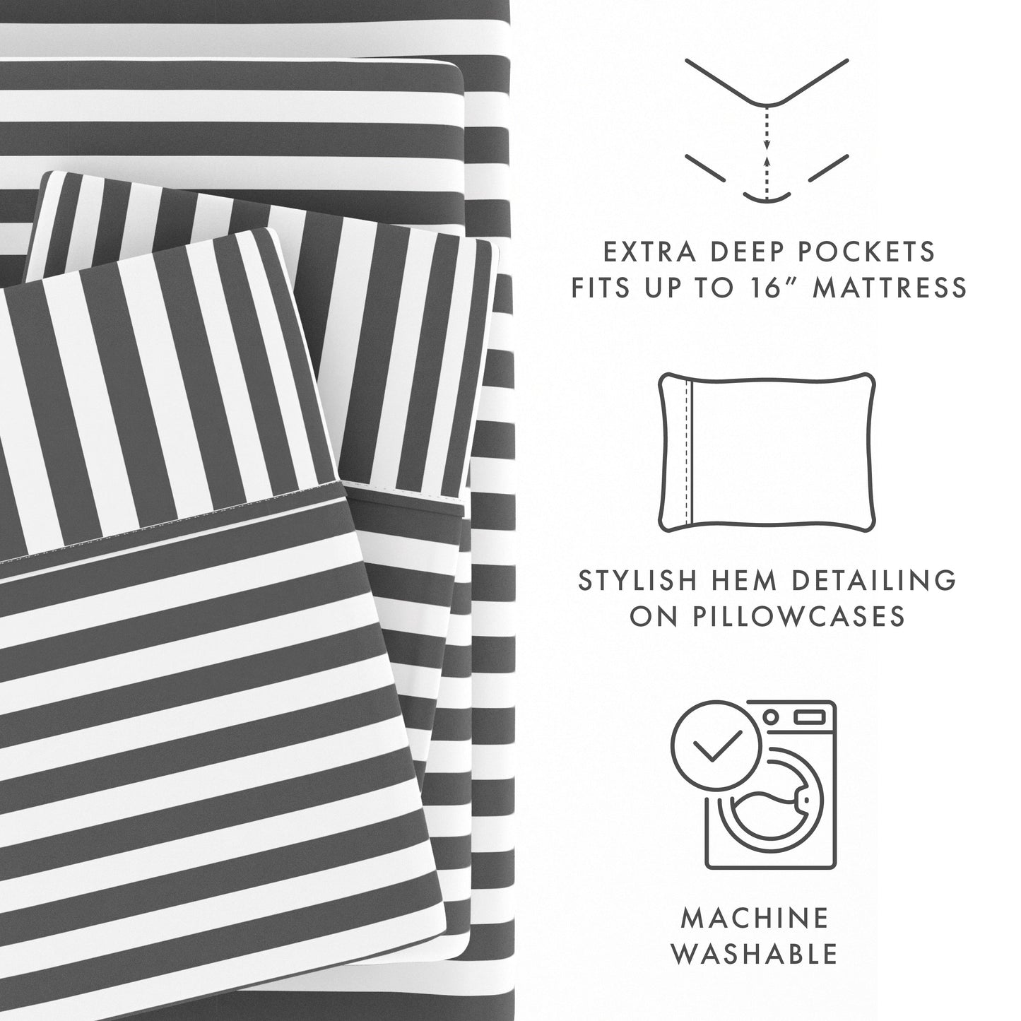 Set di lenzuola con tasche profonde, 4 pezzi, stampate e ultra morbide di Becky Cameron