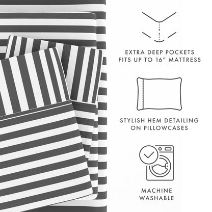 Set di lenzuola con tasche profonde, 4 pezzi, stampate e ultra morbide di Becky Cameron