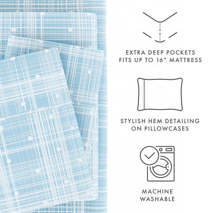 Set di lenzuola con tasche profonde, 4 pezzi, stampate e ultra morbide di Becky Cameron