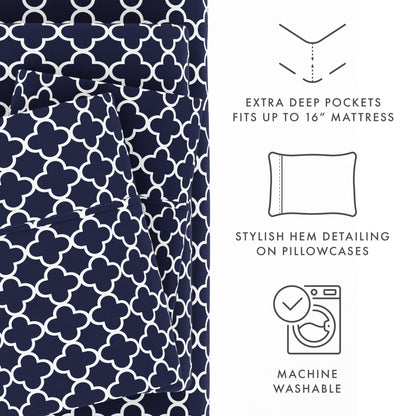 Set di lenzuola con tasche profonde, 4 pezzi, stampate e ultra morbide di Becky Cameron