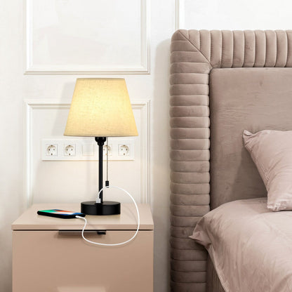 Set di 2 lampade da comodino con porte USB - 2 pezzi