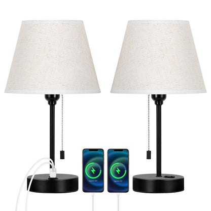 Set di 2 lampade da comodino con porte USB - 2 pezzi