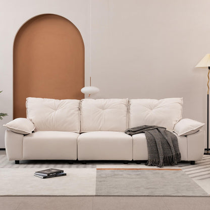 Divano beige 102.34 a 3 posti con federa e schienale rimovibili per soggiorno