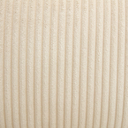 Divano a 3 posti imbottito in velluto a coste beige 105 con cuscini posteriori rimovibili e 5 cuscini per soggiorno