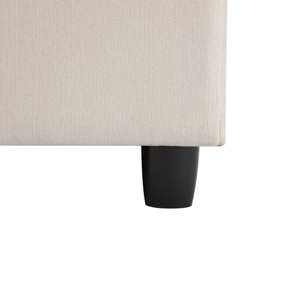 Divano beige 119,5 in poliestere a 3 posti con 2 contenitori e gambe in legno di gomma per soggiorno