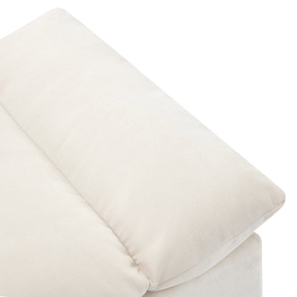 Divano beige 119,5 in poliestere a 3 posti con 2 contenitori e gambe in legno di gomma per soggiorno