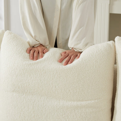 Divano beige da 39,7'' in tessuto a 1 posto con robusta struttura in legno, morbida imbottitura in schiuma e comodo supporto per la schiena