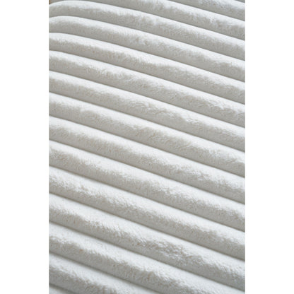 Divano a due posti in velluto a coste beige 61.42 con braccioli quadrati, pouf, altoparlante Bluetooth, caricabatterie wireless, porte USB, portabicchieri