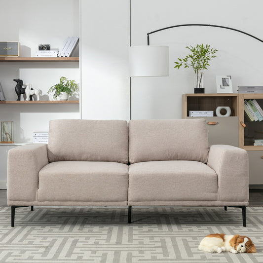 Divano a 2 posti in tessuto beige da 74,8'' con schienale con cuscino rimovibile