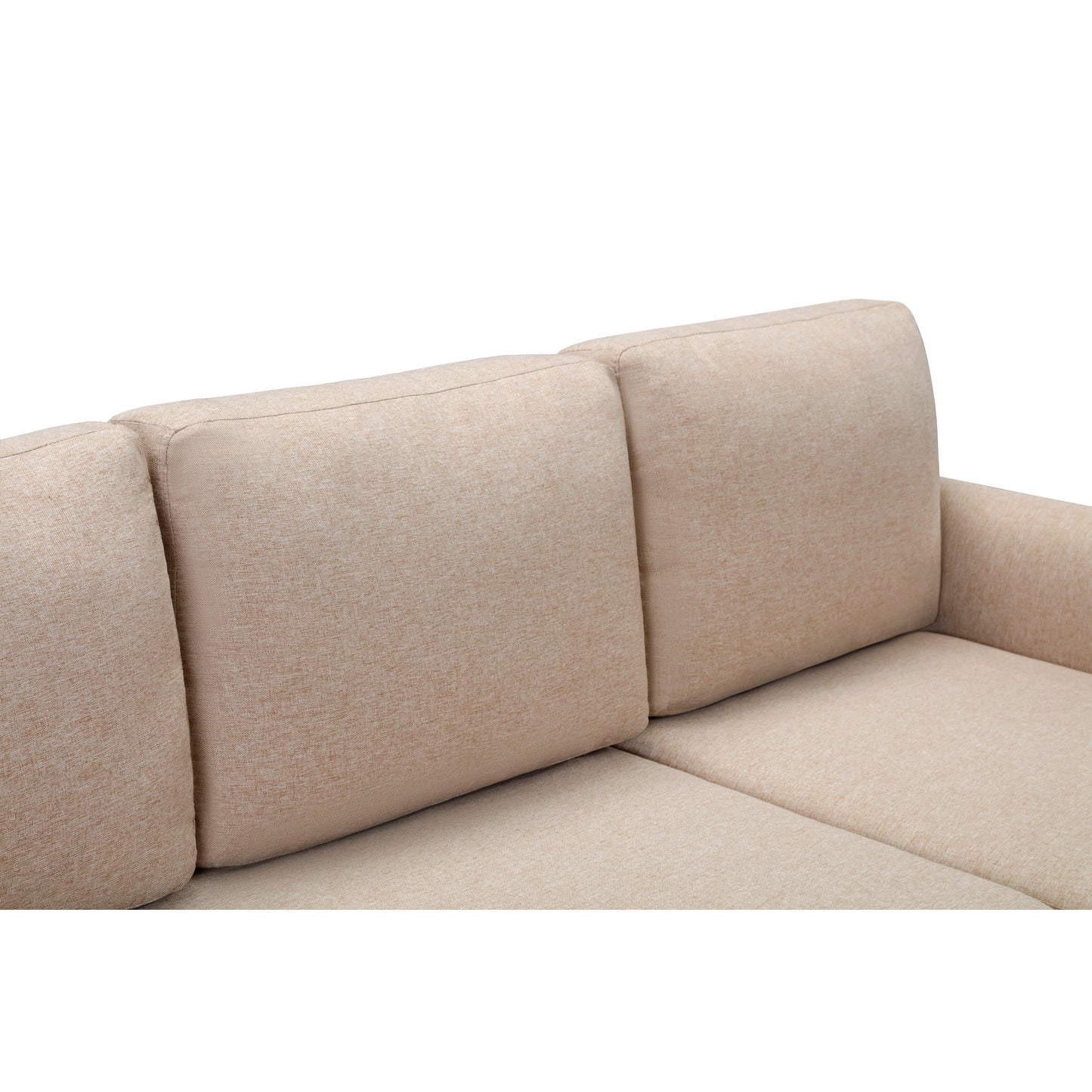 Divano letto componibile a L imbottito beige da 79,5'' con chaise longue, letto estraibile e morbidi cuscini