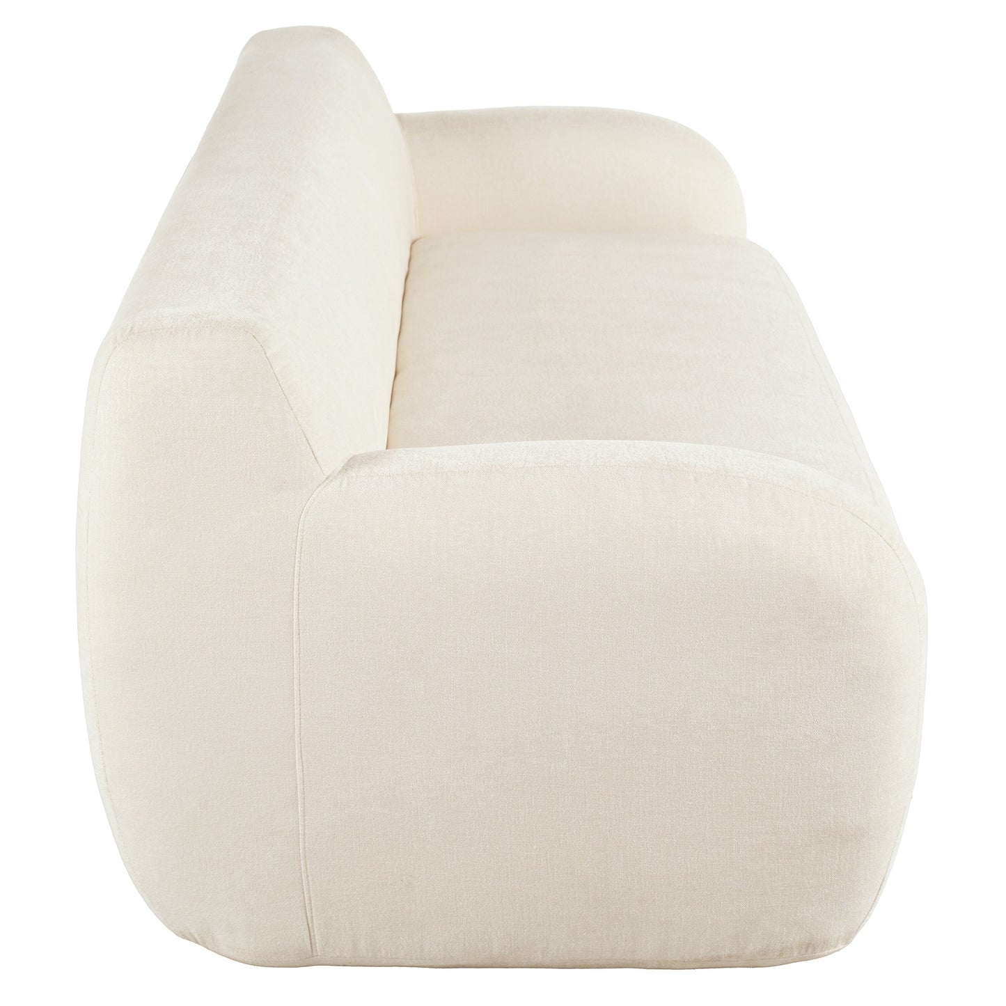 Divano a 3 posti Beige 81.5 Minimalist Compression con sedute ampie e imbottitura in schiuma ad alta densità per soggiorni