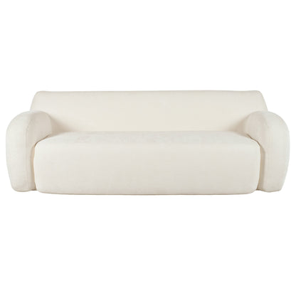 Divano a 3 posti Beige 81.5 Minimalist Compression con sedute ampie e imbottitura in schiuma ad alta densità per soggiorni