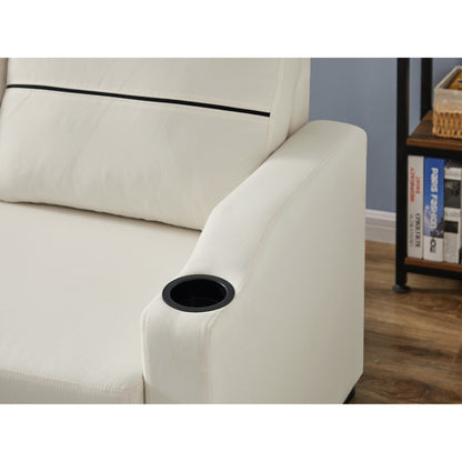 Divano a 3 posti in tessuto beige 81.9 con chaise longue contenitore, comodo divano con struttura in legno