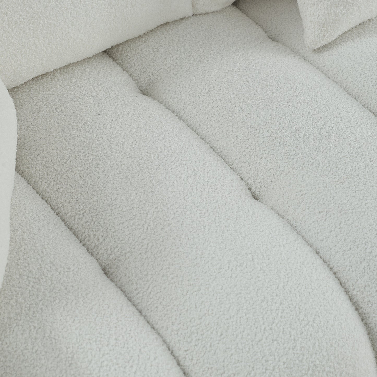 Divano moderno in tessuto beige 82 a 3 posti con cuscini in schiuma ad alta resilienza, 3 cuscini per lo schienale e struttura in legno