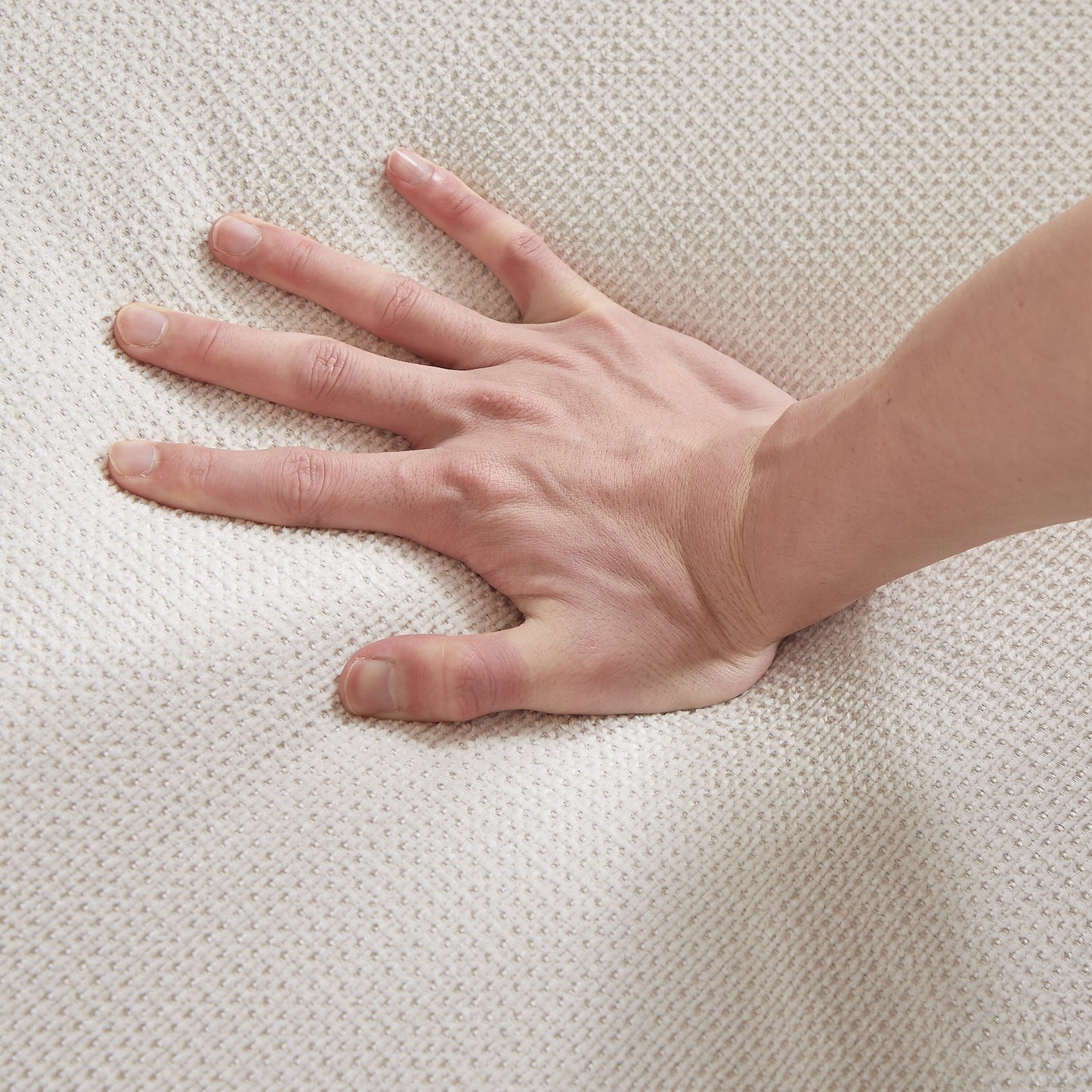 Divano letto trasformabile 2 in 1 in poliestere beige 83,8 con 3 posti e materasso pieghevole per soggiorno