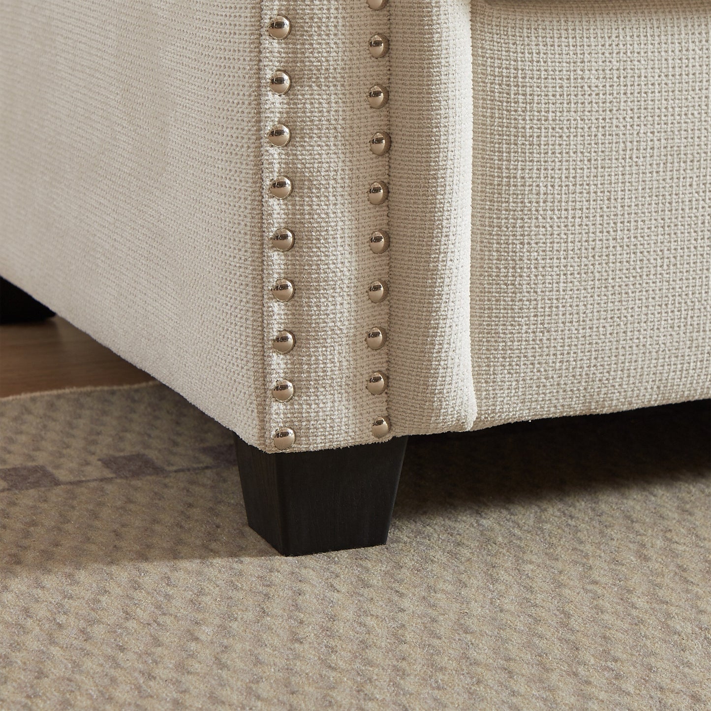 Divano letto trasformabile 2 in 1 in poliestere beige 83,8 con 3 posti e materasso pieghevole per soggiorno