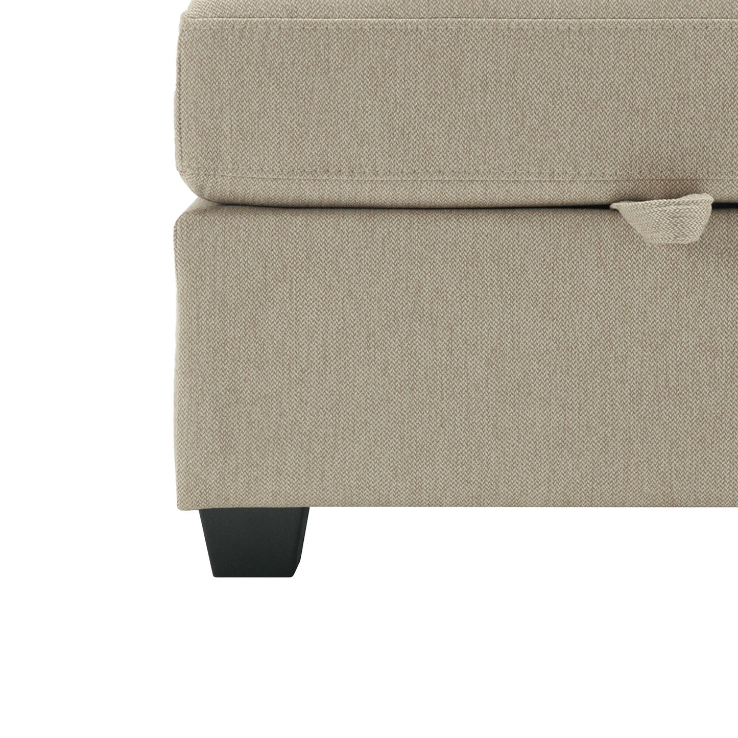 Divano componibile modulare beige da 87,9'' a 3 posti con pouf, schienali e braccioli regolabili, sedili contenitore e cuscini spessi