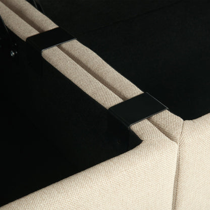 Divano componibile modulare beige da 87,9'' a 3 posti con pouf, schienali e braccioli regolabili, sedili contenitore e cuscini spessi