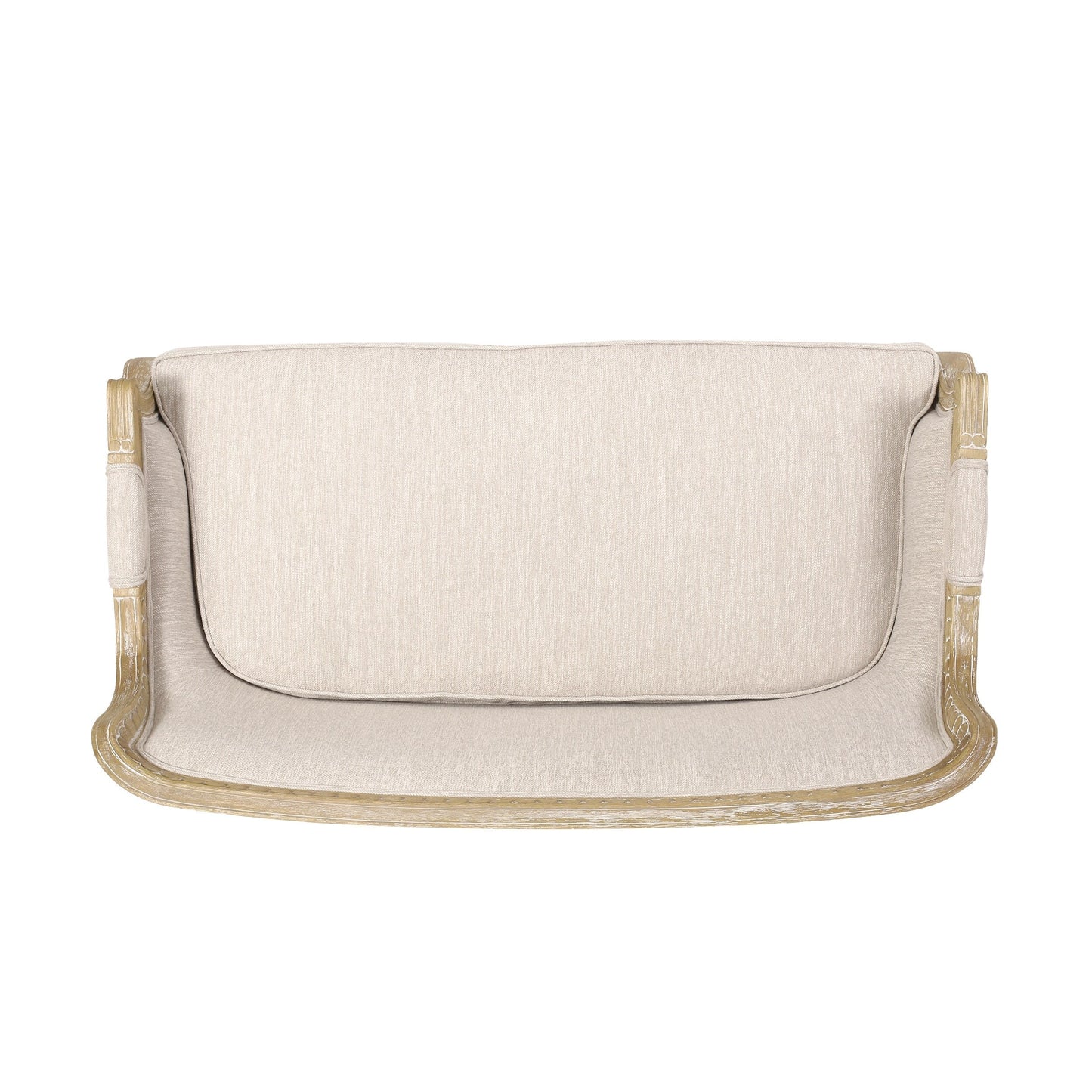 Divano a due posti beige marrone 49,75 in legno con struttura in legno di rubino e gambe in legno per soggiorno