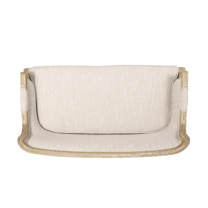 Divano a due posti beige marrone 49,75 in legno con struttura in legno di rubino e gambe in legno per soggiorno