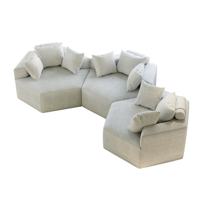 Divano letto singolo in ciniglia beige con cuscino per schienale