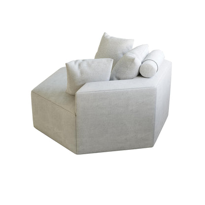 Divano letto singolo in ciniglia beige con cuscino per schienale