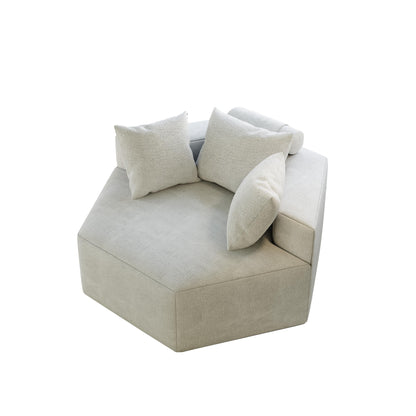Divano letto singolo in ciniglia beige con cuscino per schienale