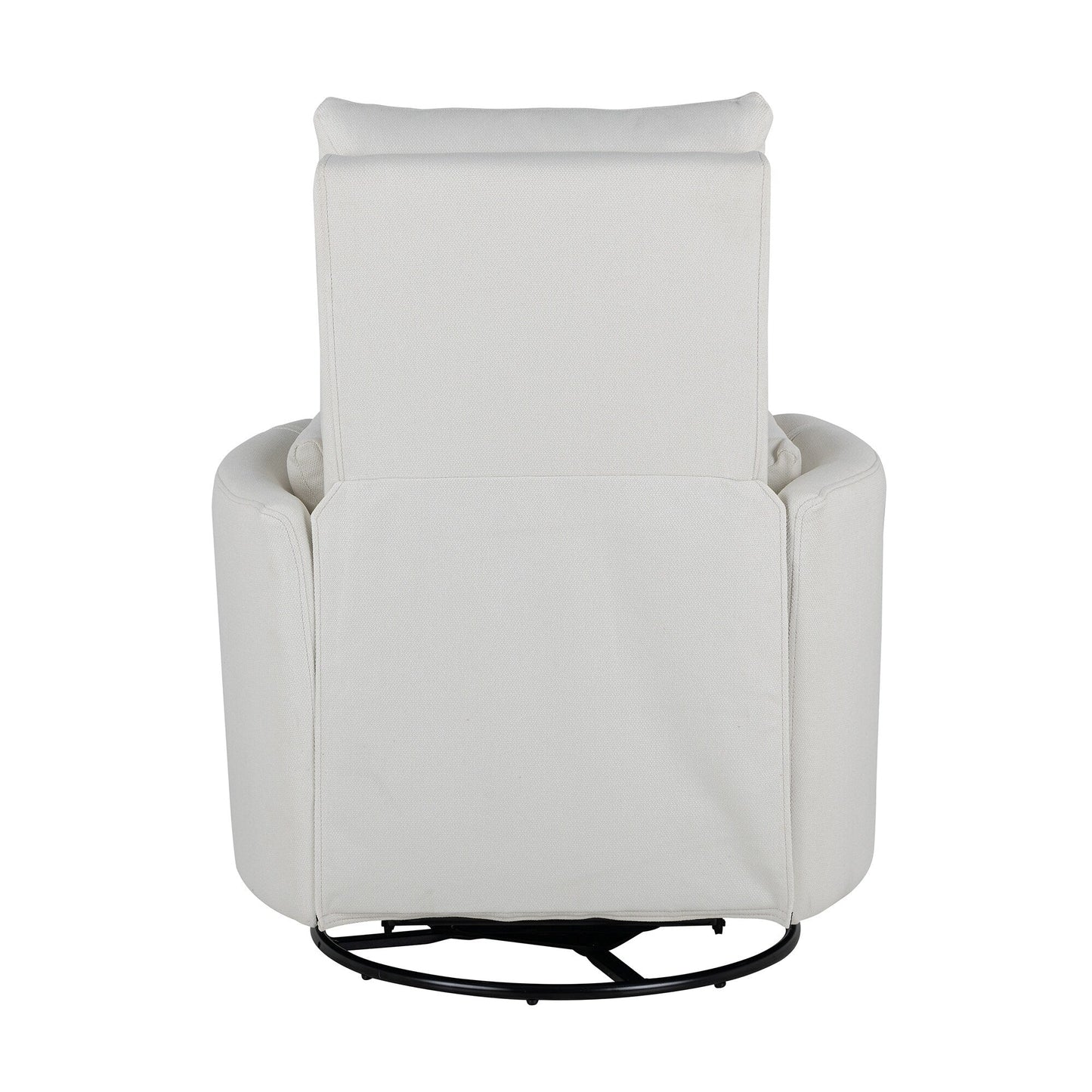 Poltrona reclinabile manuale beige con schienale girevole a 360° e regolabile, include due cuscini rimovibili