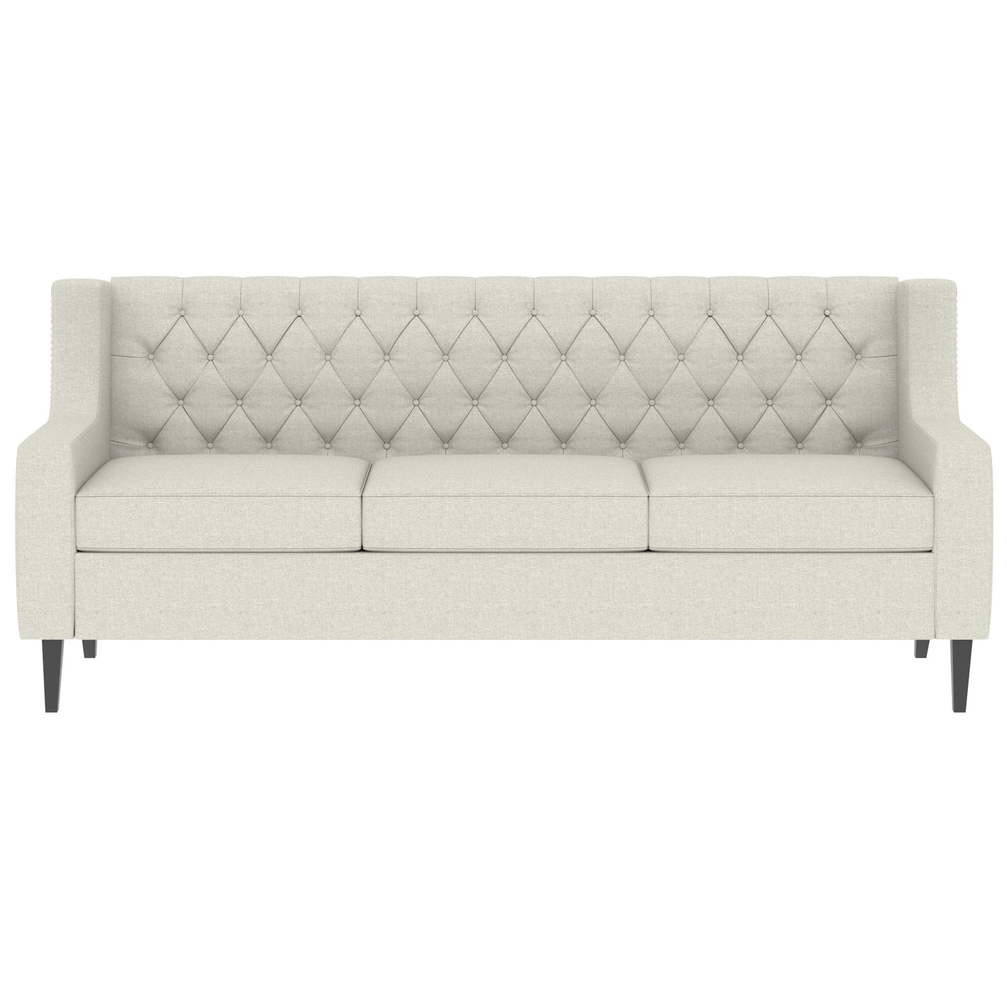 Divano a 3 posti in poliestere beige Mid Century Modern 78,75 con schienale trapuntato a bottoni e comodo cuscino per soggiorno