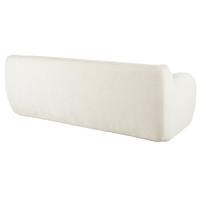 Divano minimalista beige a 3 posti con imbottitura in schiuma ad alta densità