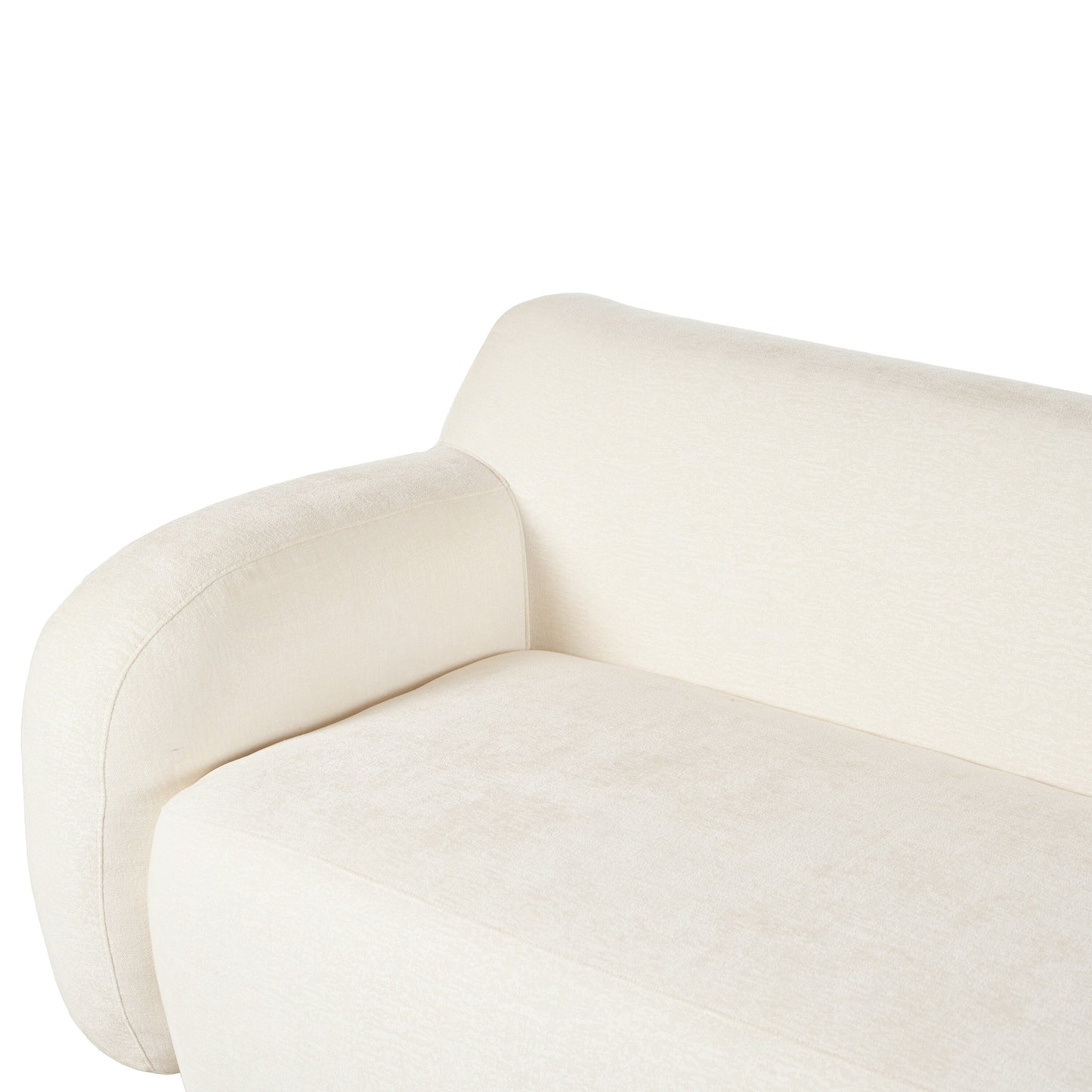 Divano minimalista beige a 3 posti con imbottitura in schiuma ad alta densità