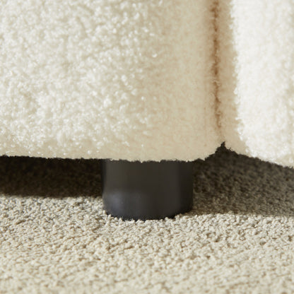 Divano moderno beige 39.7 in tessuto a 1 posto con struttura in legno massello e cuscini in schiuma ad alta resilienza