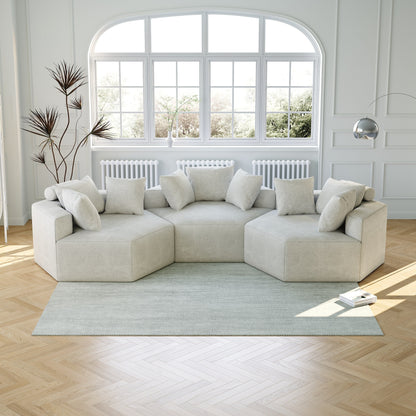 Divano letto singolo moderno beige da 54 pollici in ciniglia e spugna con cuscino per schienale per soggiorno