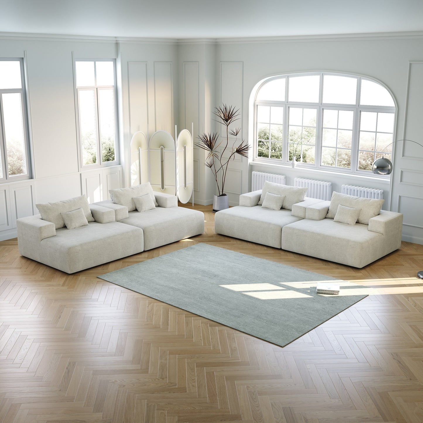 Divano letto singolo moderno beige da 55 pollici in ciniglia e spugna con cuscino per schienale per soggiorno