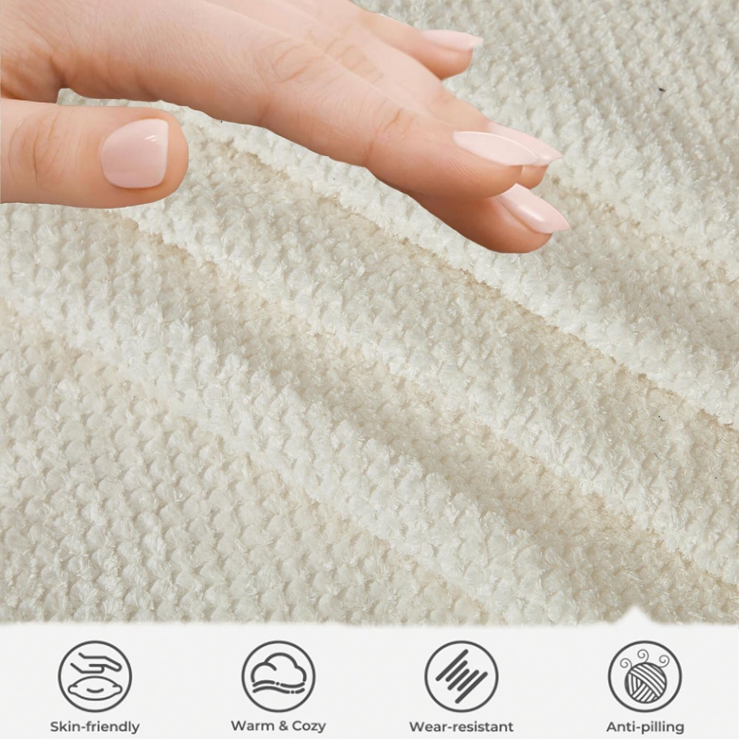 Divano moderno minimalista beige 105,5 in velluto a coste curvo con 2 cuscini, non richiede montaggio