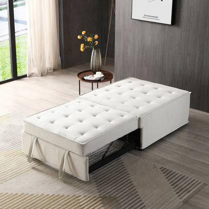 Divano letto estraibile beige con schienale regolabile