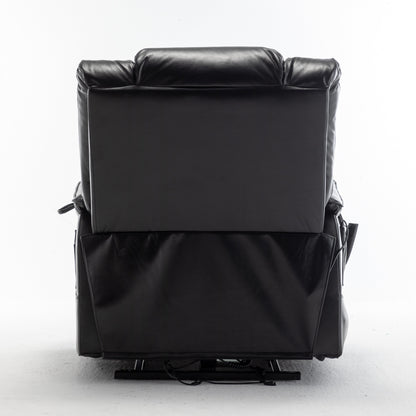 Poltrona reclinabile elettrica beige oversize con motore OKIN, sollevamento piatto a 180°, seduta extra larga e tasche portaoggetti