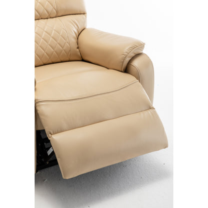 Poltrona reclinabile elettrica oversize beige con motore OKIN e reclinazione a 180°
